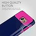 Samsung Galaxy Note 5 Case, E-Mobile Hybrid Dual Layer Shockproof Case for Samsung Galaxy Note 5 TPU + PC 2-Piece Style Soft Hard Cover (Navy Blue/Hot Pink)