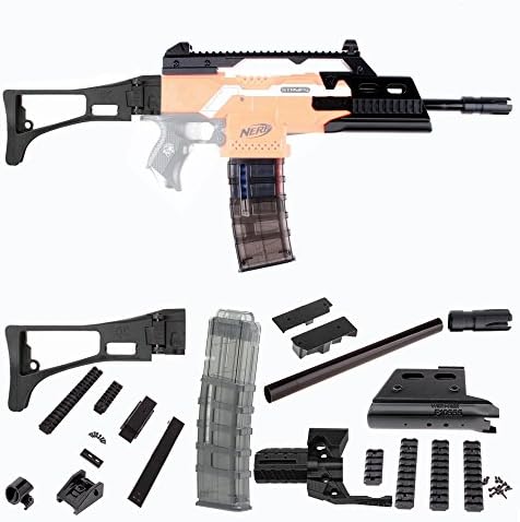 Worker Mod F10555 3D Printing No.116 XM8-S Kits Combo 10 Items for Nerf Stryfe Modify Parts Toy Color Black(Blaster not included)