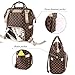 Ibeacos Diaper Bag Backpack Baby Diaper Backpack Convertible Travel Tote Diaper Bag PU Leather Waterproof Nappy Bag Large Capacity Baby Bag with Changing Pad, Insulated Feeding Bottle Bag (Brown)