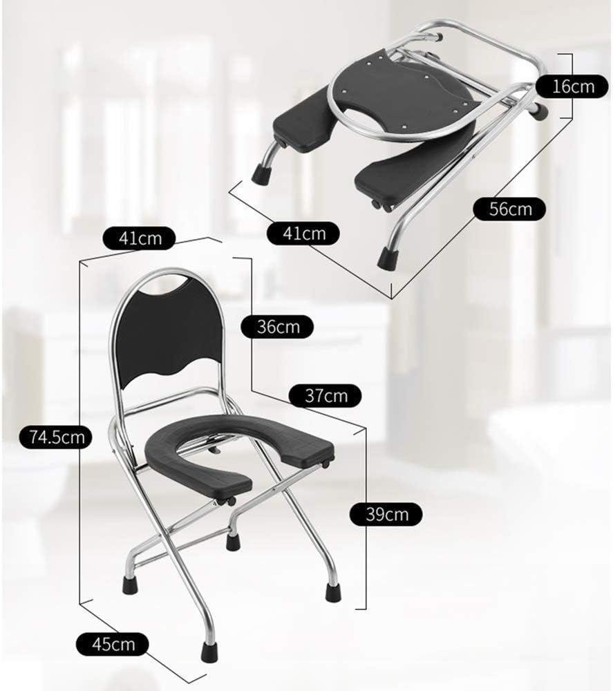 Afdk Chaise Daisance Pliante En Acier Inoxydable Avec Table Et Accoudoirs Rembourres Toilette Portative Pour Chaise Daisance Pour Adultes Bebe Puericulture Apprentissage De La Proprete