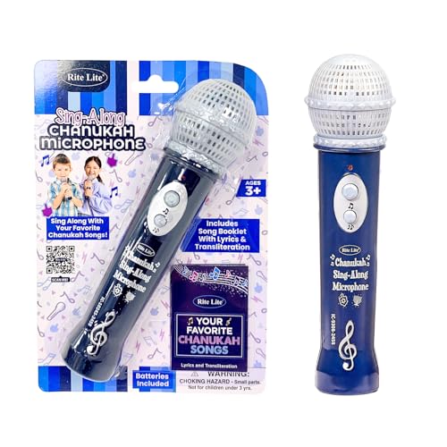 Hannukah Sing-Along Microphone - Fun Interactive Toy for Kids Ages 3+ - Includes Favorite Hanukkah Chanukah & Lyrics Booklet - Perfect for Holiday Celebrations and Jewish Family Gatherings