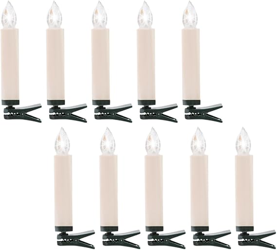 AufuN LED Weihnachtskerzen Mit Fernbedienung - 10 Stück Kabellos Für Weihnachtsbaum