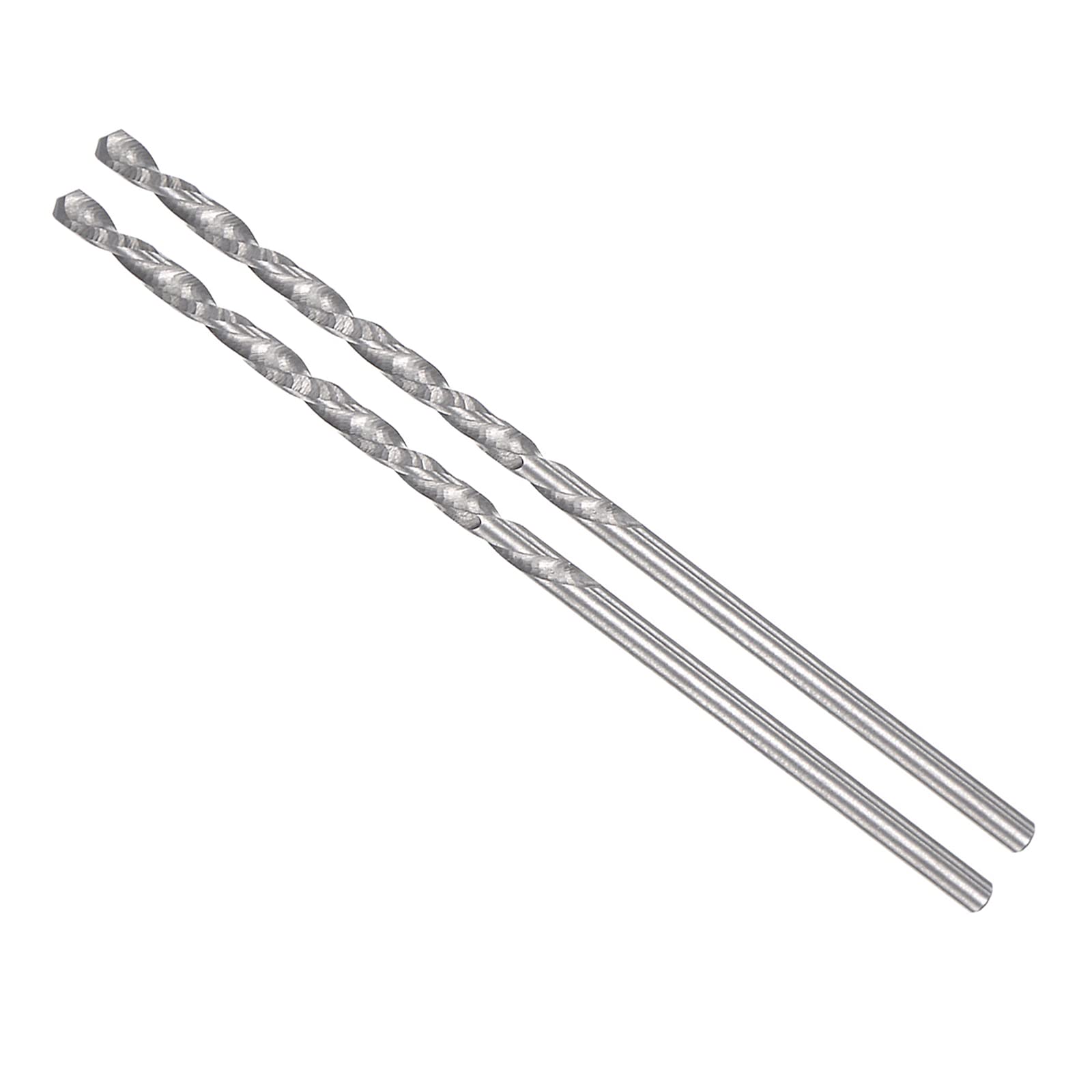 CoCud Solid Carbide Drill Bits, 1.5mm Diameter, Left Hand YG6X (C3/K10) Tungsten Carbide Straight Shank Twist Drill Bits - (Applications: for Stainless Steel Alloy), 2-Pieces