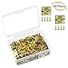 Aneco 60 Pieces Mini Brass Hinges Retro Butt Hinges with 240 Pieces Replacement Hinge Screws for Jewelry Chest Box Wood Cabinet