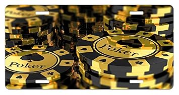 Amazoncom Lunarable Poker Tournament License Plate Yellow