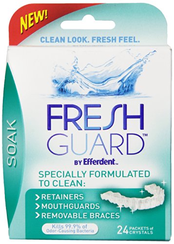 Fresh Guard Soak Specially Formulated CLEANER for Retainers Mouthguards and Removable Braces, 24 Count