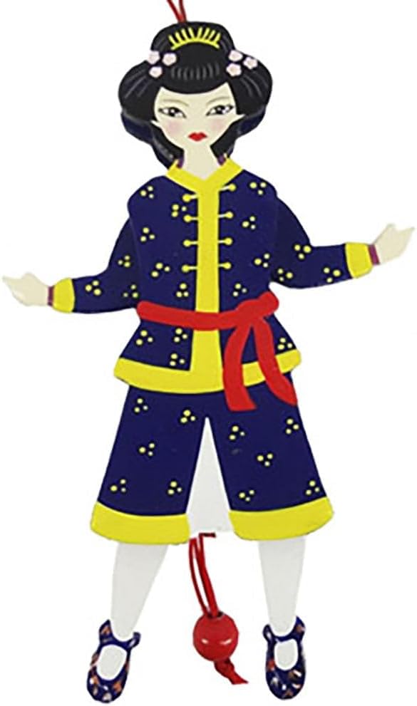 Nutcrackers - Nutcracker Ballet Gifts Chinese Land of Sweets Doll Pull String Puppet Ornament, Christmas Tree Holiday Nutcracker Decorations, Home Decor, 6-inch