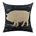 LINKWELL 18x18 inches Vintage Farm Pig Burlap Pillowcase Cushion Cover CC1245
