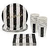 Celebratory-Black-and-White-Party-Bundle-Includes-Paper-Plates-Napkins-and-Cups-Serves-24-72-Pieces Black and White Celebrate Party Bundle, Includes Paper Plates, Napkins and Cups, Serves 24, 72-Pieces Total