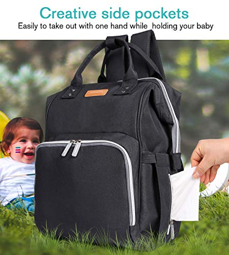 image for SCIONE Large Diaper Bag Baby Backpack for mom with USB Charging Port W