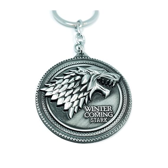 Teris-Boutique-Game-of-Thrones-House-Family-Winter-is-Coming-Gothic-Women-Men-Keychain-Silver