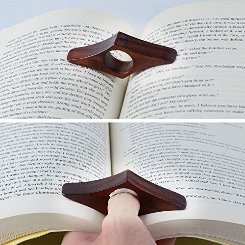 Sunshane 3 Packs Book Page Holder Walnut Color Thumb Bookmark Book Reading Accessories Gifts for Readers, Book Lovers, Bookworm, Literati (Walnut, 3pcs Set-Small/Medium/Large) - Thumbnail 5