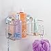 MetroDecor mDesign Turn-N-Lock Suction Bathroom Shower Basket for Shampoo, Conditioner, Soap - Small, Silver