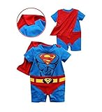 Rush Dance One Piece Super Hero Baby Muscle Superman Superboy Romper Onesie Cape