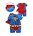 Rush Dance One Piece Super Hero Baby Muscle Superman Superboy Romper Onesie Cape