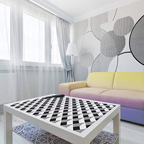 WALPLUS FW4917-COM-WM5116x2/WM5118x2 Ocean Blue Tiles and 3D Diamond Pattern Self-Adhesive Decal Furniture Wrap, Vinyl, Multi-Colour, 64 x 5.5 x 5.5 cm