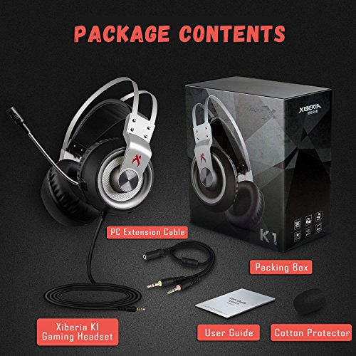Xbox one Gaming Headset,Xiberia K1 Surround Stereo Sound Gaming Headphones,Noise Cancelling Mic,Lightweight Over Ear Soft Memory Earmuff for Xbox 1 S/PS4/PC Laptop/Mac (Grey) - Thumbnail 7