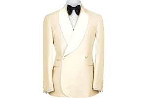 RIULOES Mens Blazer Slim Fit Double Breasted Business Suit Jacket for Men Prom Wedding Shawl Lapel Sport Coats