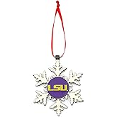 LSU Tigers Snowflake Metal Christmas Ornament