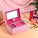 Smonet Musical Jewelry Box, Ballerina Girl's Jewel Storage Case, Twinkle Twinkle Little Star Tune, Pink