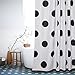 Aimjerry Polka Dot Washable Fabric Shower Curtain Black and White,72 X 72in