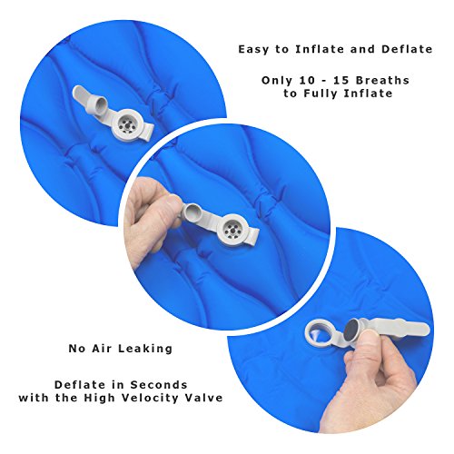 Ultralight Sleeping Pad by VENTURE 4TH | Lightweight, Compact, Durable, Tear Resistant, Supportive and Comfy | For Camping , Traveling , Lounging , Sleeping Bags , Hammocks , Hiking and More | Blue - Thumbnail 6