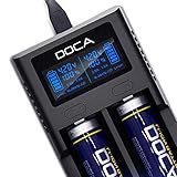 Speedy Battery Charger,Universal Smart Rechargeable Battery Charger for AA AAA C Li-ion IMR 18650 26650 14500 16340 18500 10440 18350 17670 RCR123a Ni-MH Ni-Cd, USB Cable & Upgraded LCD Display