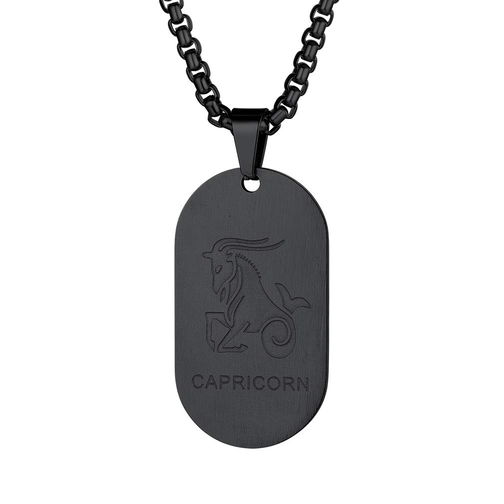 Custom4U Men's Dog Tag Necklace Scorpio Pendant with Adjustable 55+5CM Chain