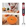 Hand Blender LINKChef 2 in 1 Hand Blender 500W, 800ml Beaker, Stainless Steel Whisk&Stirred Bar, Red&Black