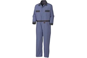 Pioneer Heavy-Duty Shop & Garage Work Coverall with Action Back & Elastic Waist, 7 Storage Pockets, 100% Cotton, Navy Blue, 4