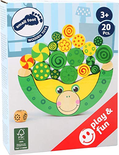 Small Foot Balancierfrosch aus natürlichem Holz, 100% FSC-Zertifiziert. Motorikspielzeug inkl. Würfel, für Kinder ab 3 Jahren. 11058, Mehrfarbig – Bild 5