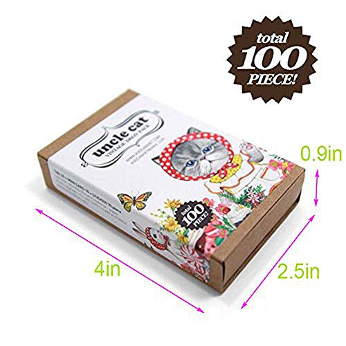 Cat Sticker Bookmark Gift Card 100pcs Set Sheets Decal Label Cat Collection forChildren, Teacher, Parent, Grandparent, Kids, Craft, School, Planners & Scrapbooking (Cat)