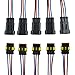 ESUPPORT 3 Pin Way Car Auto Waterproof Electrical Connector Plug Socket Kit with Wire AWG Gauge Marine Pack of 5