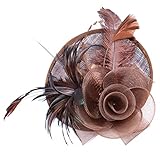 Womens Fascinators Hat with Headband Brown