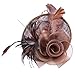 Womens Fascinators Hat with Headband Brown