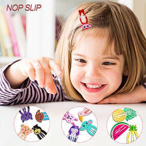 Dlala 50pcs Hair Clips No Slip Metal Snap Hair pins Barrettes Cartoon Animal Pattern Design for Girls Women Kids Toddlers Pets - Thumbnail 3
