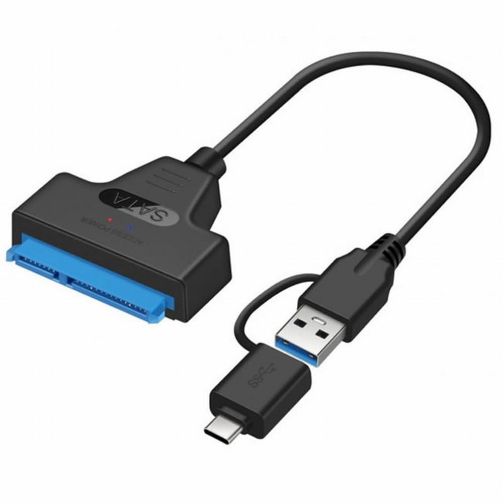 cablecc Type C & USB 3.0 Male to SATA 22 Pin 2.5 Hard disk driver SSD Adapter Cable for Macbook & Laptop