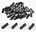 Shoelace Tip Head Bullet Metal Smooth Ends Aglet Repair Shoe Lace Tips Lock Clips Replacement For Paracord Shoes Clothes Lace DIY repairing(50Pcs, Ebony)
