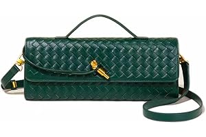 BRYCTSISEN Woven Clutch Purse for Women Fashion Small Square Handbag Vintage Premium Bag PU Leather Handmade Bag