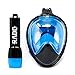 RADO Full Face Snorkel Mask | 180° Panoramic Views with Full Face Design | GoPro Compatible | Anti Fog and Anti Leak Protection | Tubeless Design (Blue, Large-X-Large)