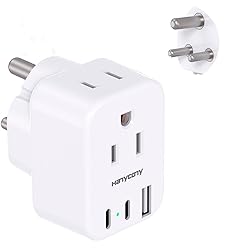 HANYCONY US to India Plug Adapter, Type D Travel