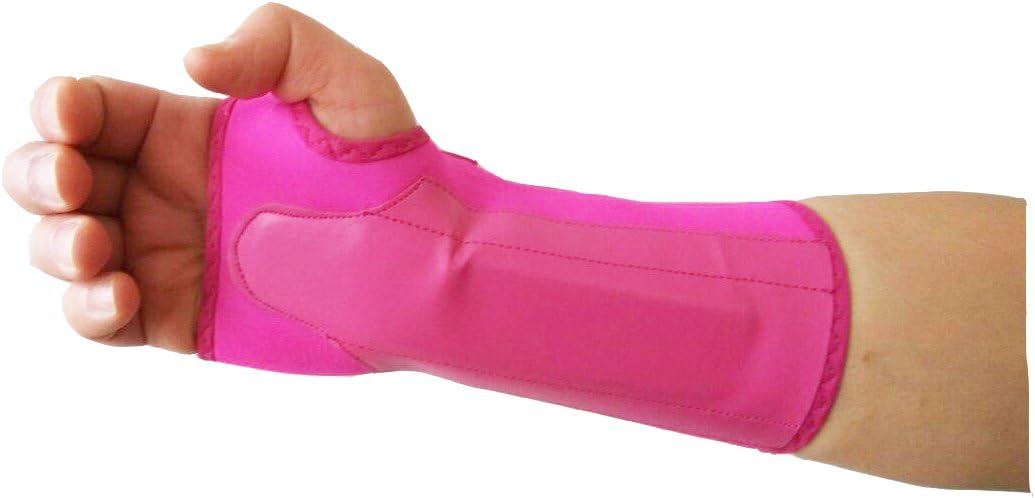 Neoprene Wrist Support Brace Splint Carpal Tunnel Sprain Strain Arthritis (L-XL(18-21cm) Left, Pink)