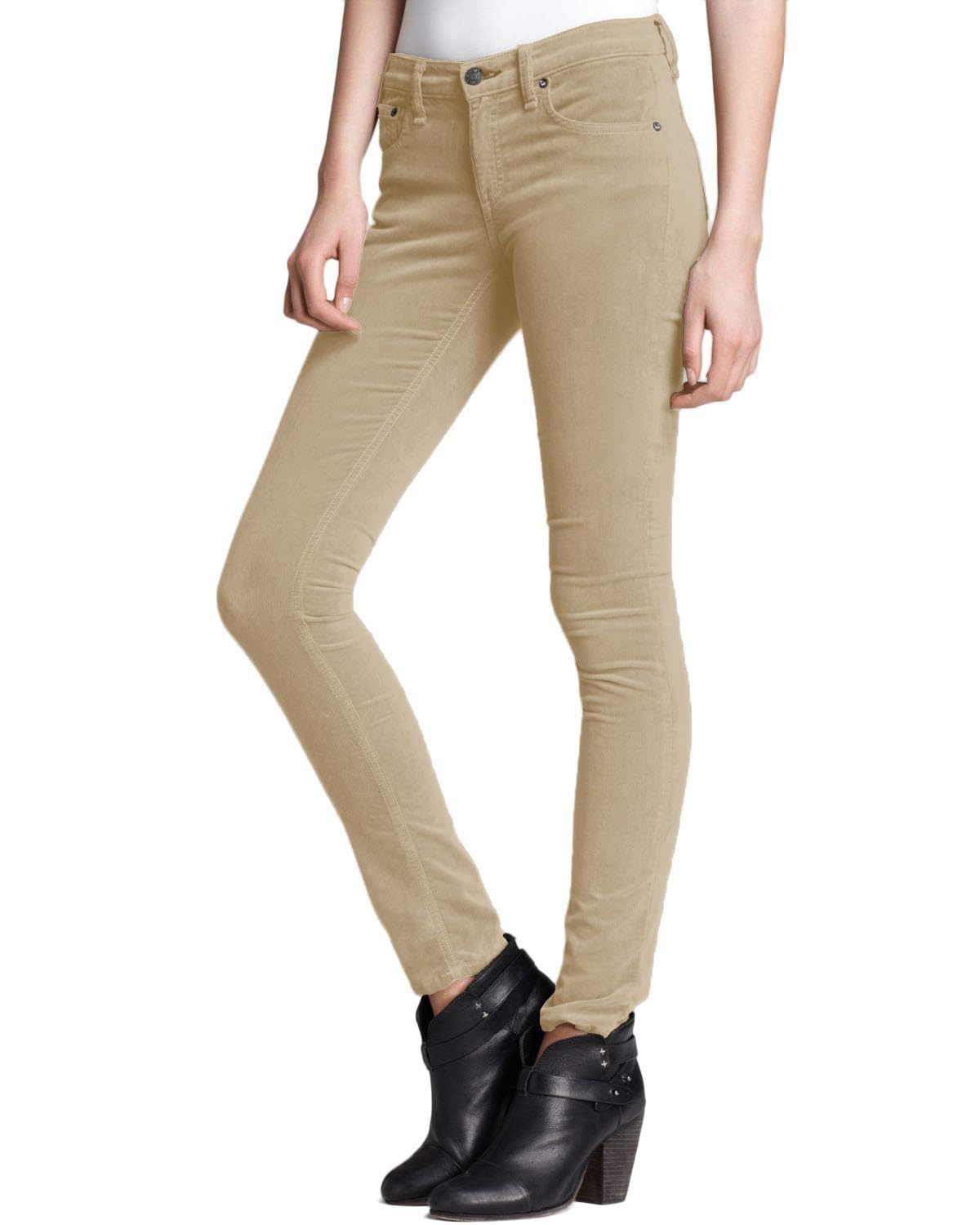 Photo 1 of & Company Super Comfy Stretch Women 5 Pockets Corduroy Skinny Pants P21950SK Light Khak 9