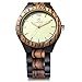 LeeEv Mens Light Weight Unique Wood Watch, Uwood Series Handmade Sandalwood Analog Quartz Vintage Roman Number Natural Wooden Wristwatch
