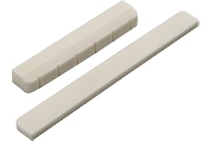 6 String Classical Guitar Saddle and Nut Set, Real Bone Bridge Replacement Parts for Acoustic Nylon String Instruments, 80mm 