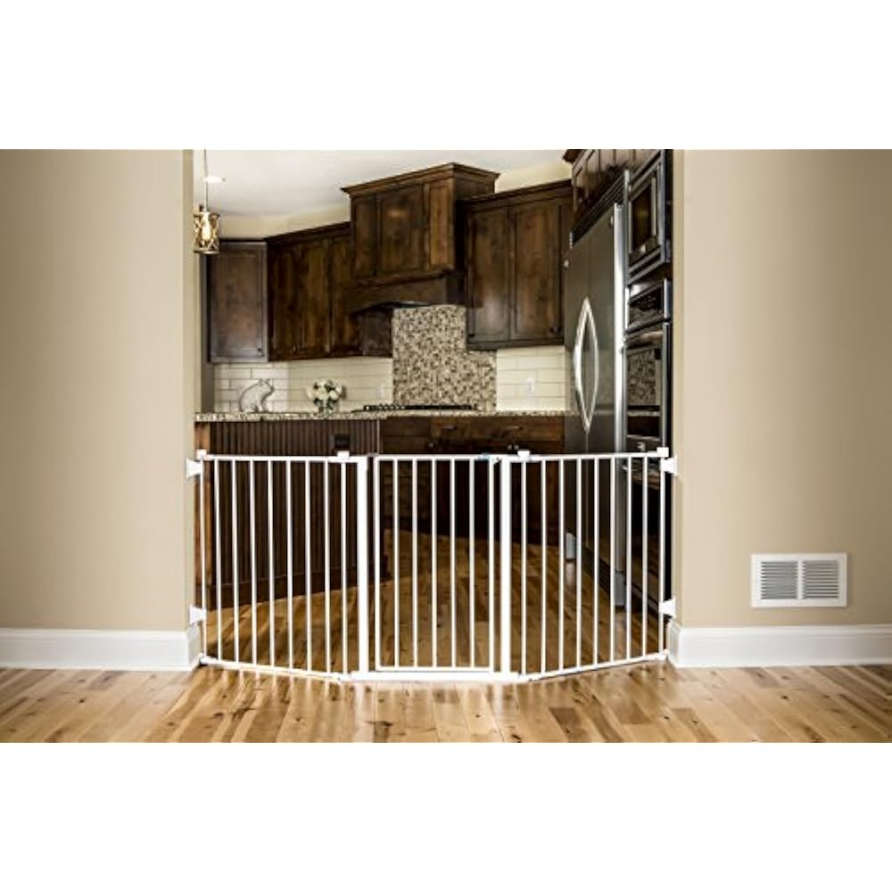 76 Inch Super Wide Configurable Baby Gate, 3Panel, Includes Wall