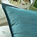 CaliTime Pack of 2 Silky Throw Pillow Covers Cases for Couch Sofa Bed Modern Light Weight Dyed Striped 20 X 20 Inches Teal