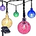 DecorNova 907030 20 Feet 30-LED Outdoor Fairy Solar Powered Globe String Lights, 19.7 ft, 5 Colors