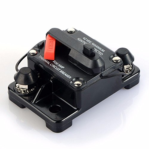 ANJOSHI 200A 50A 100A 150A Manual Reset Circuit Breaker Car Bus Truck Caravan Boat RV Vehicle Marine Inline Stereo Audio Panel Mounting Replacement Fuse Protector for Overload Protection