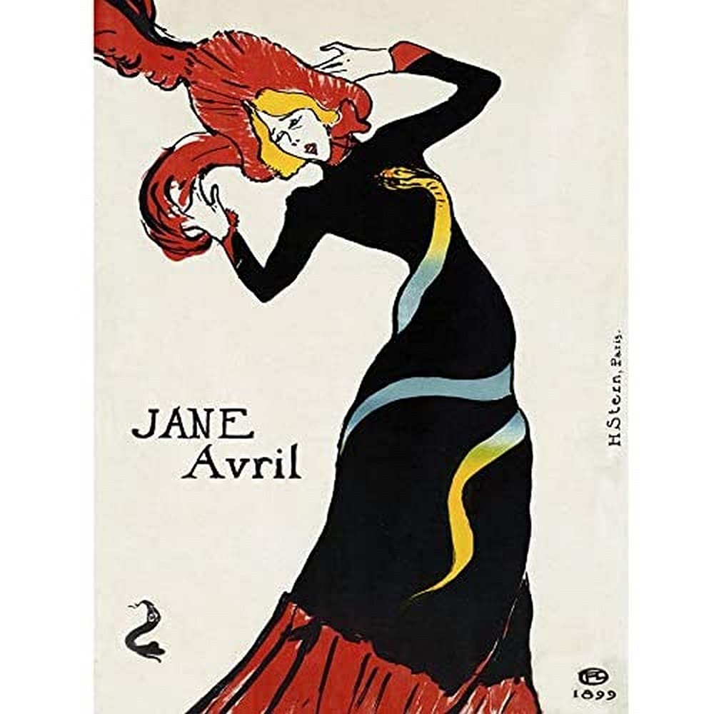 Toulouse-Lautrec Can-can Dancer Jane Avril Art Print Canvas Premium Wall Decor Poster Mural